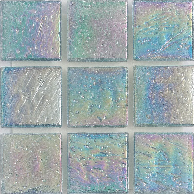 Aquamarine Sand Iridescent, 1" x 1" - Glass Tile