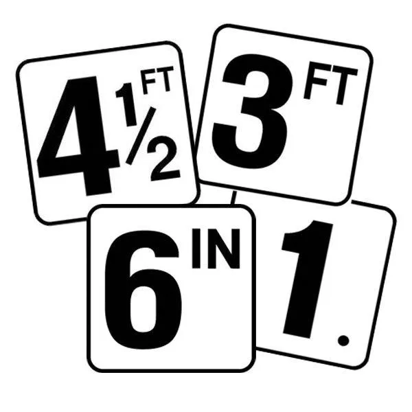 INLAYS INC. - Vinyl Stick-on 4-1/2 Numbered Depth Marker for In Ground Pools