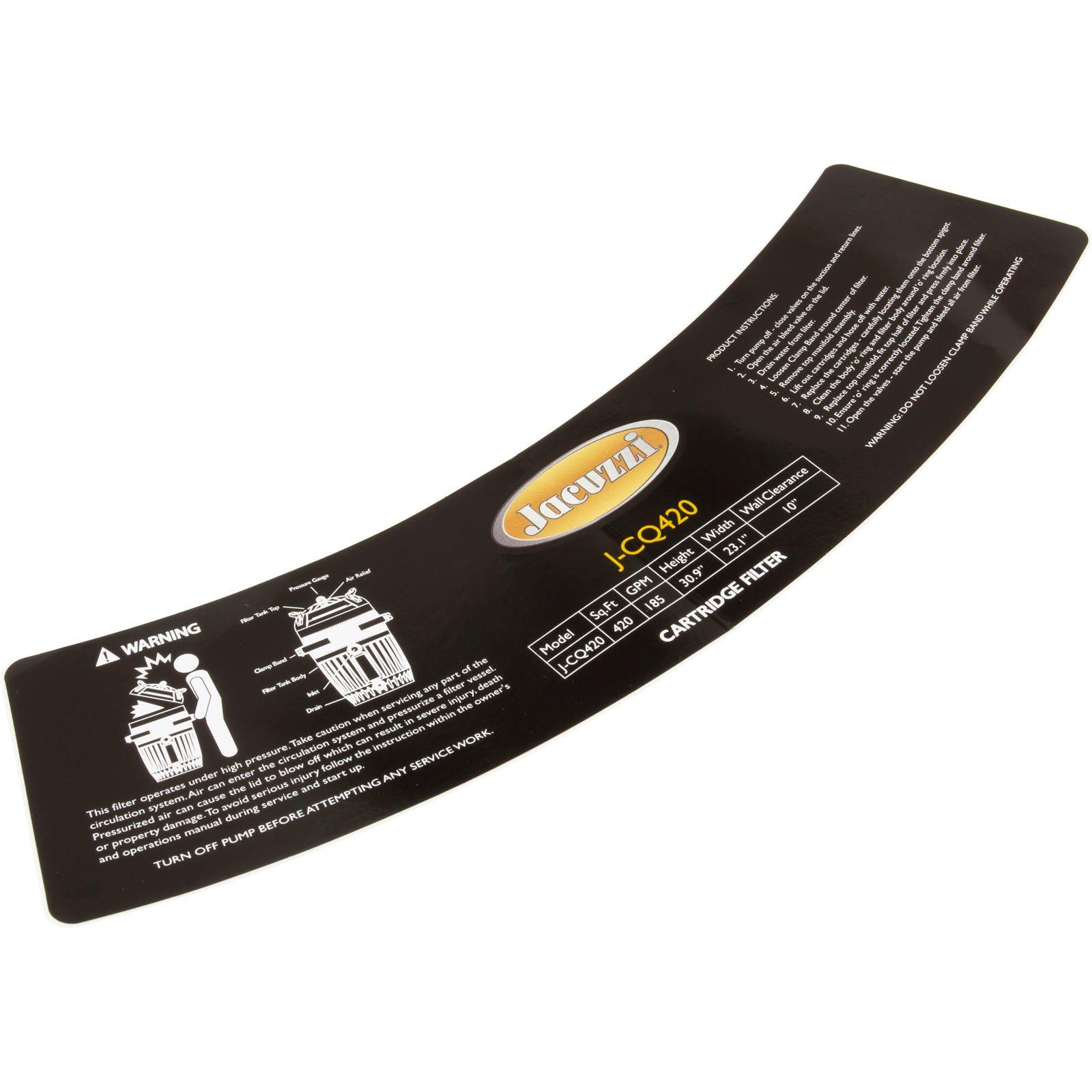 Jacuzzi - Replacement Label for Jacuzzi J-CQ420 Cartridge Filter