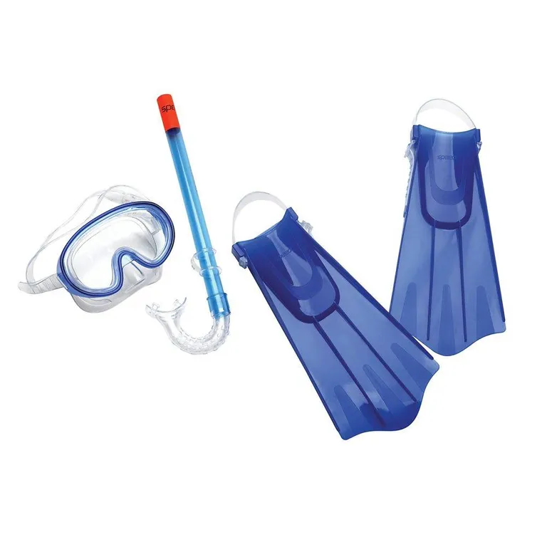 Speedo - Kids Aqua Quest Mask Snorkel and Fins Set S/M - Blue